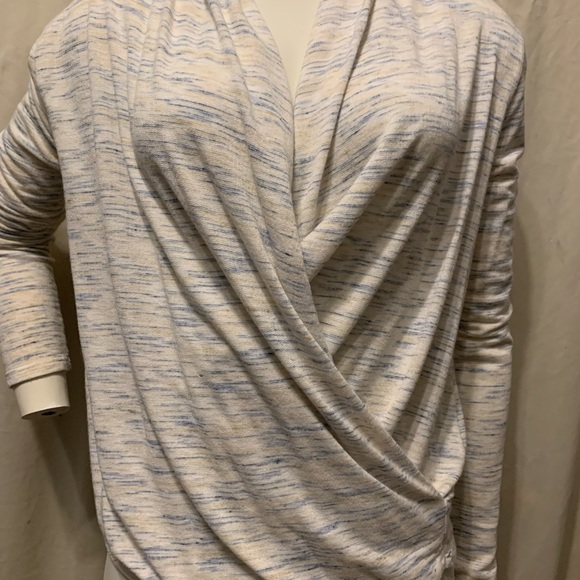 Anthropologie Saturday Sunday Size XS Elsa Marled Wrap pullover top Draped Front - Picture 3 of 8